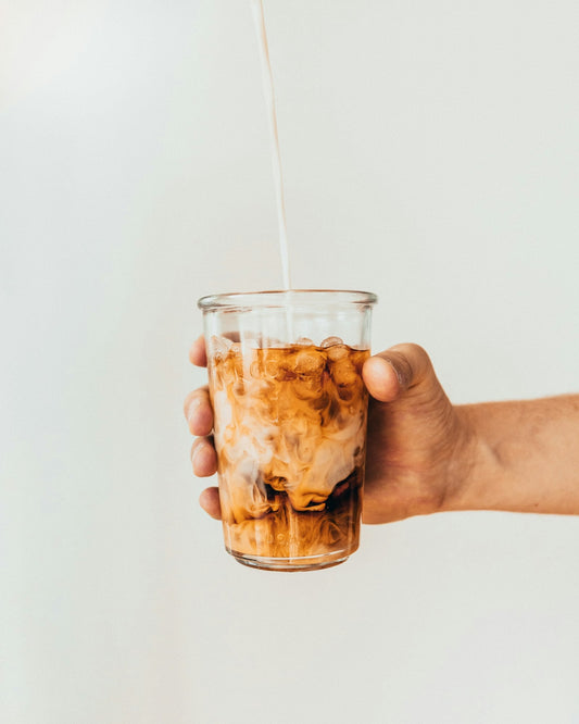 Carajillo coffee cocktail served over ice in a rocks glass